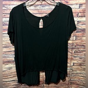 Ambiance Black Open Back Blouse